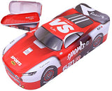 Toyshine Sports Car Metal Pencil Box, Detailed Exterior, Double Comparment for Kids - Red