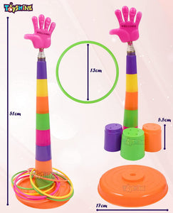 Toyshine 2 in 1 Ring Toss Game | Shape Sorter Color Recognition Aim and Strike Game - Multicolor