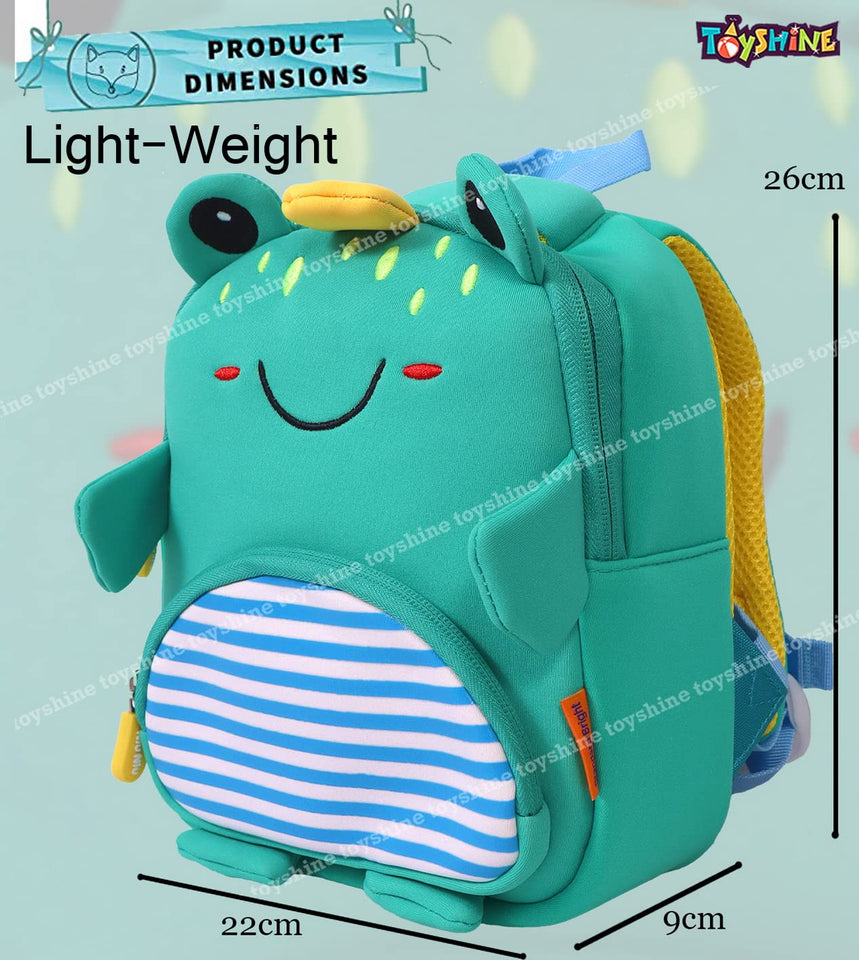 Toyshine Frog Backpacks for Kids Girls Boys Cute Dinosaurs Dino Toddler Backpack Preschool Nursery Travel Bag - Mini Size - Dark Green