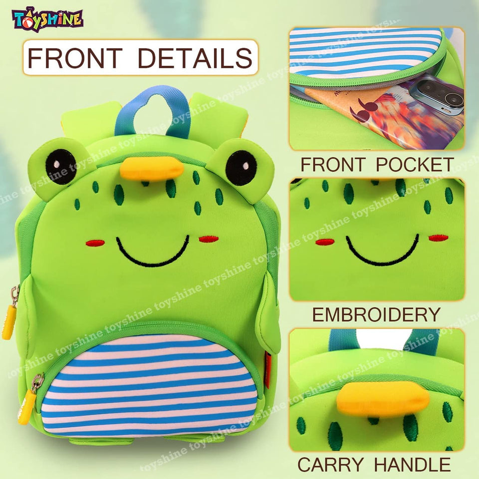 Toyshine Frog Backpacks for Kids Girls Boys Cute Dinosaurs Dino Toddler Backpack Preschool Nursery Travel Bag - Mini Size - Light Green B