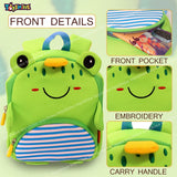 Toyshine Frog Backpacks for Kids Girls Boys Cute Dinosaurs Dino Toddler Backpack Preschool Nursery Travel Bag - Mini Size - Light Green B
