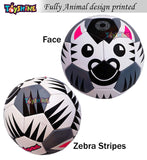 Toyshine Edu-Sports 2 in 1 Kids Football Soccer Educational Toy Ball, Size 3, 4-8 Years Kids Toy Gift Sports - Sloth and Zebra (TS-2022)