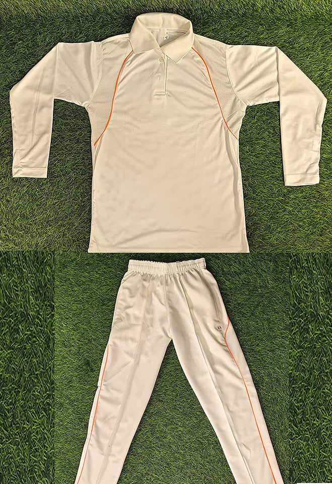 Toyshine Cricket Dress 30 no For (8 to 10 yrs) Kids Cricket Uniform Dress, Cricket OFF-White Color T-Shirt Full Sleeve and Trouser Combo,SSTP (TS-2022)