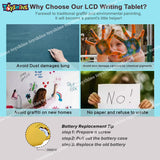 Toyshine Writing Tablet 8.5 Inch Colorful Screen Doodle Board for Ages 3+ Kids Toys, Electronic Drawing Board Kids Doodle Pad Educational and Learning Toys Girls Boys Gifts Yellow M2