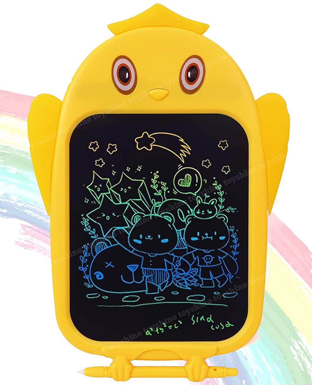 Toyshine Writing Tablet 8.5 Inch Colorful Screen Doodle Board for Ages 3+ Kids Toys, Electronic Drawing Board Kids Doodle Pad Educational and Learning Toys Girls Boys Gifts Yellow M3