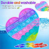 Toyshine Pack of 1- Heart- Fidget Popping Sounds Toy, BPA Free Silicone, Push Bubbles Toy for Autism Stress Reliever, Sensory Toy- Light Color Pop It Toy