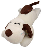 Toyshine Soft Toy for Kids Boy Girl Baby | Soft Feather Cotton Fabric, Sleeping Dog, Off White Brown, 24 Cms (TS-2022)