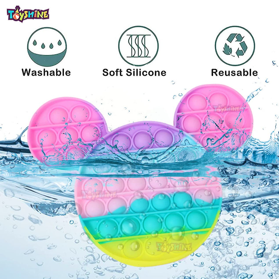 Toyshine Pack of 1-TRI-Circle- Fidget Popping Sounds Toy, BPA Free Silicone, Push Bubbles Toy for Autism Stress Reliever, Sensory Toy - Light Color Pop It Toy (TS-2022)