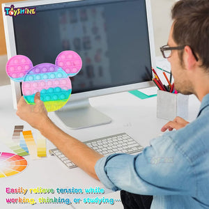 Toyshine Pack of 1-TRI-Circle- Fidget Popping Sounds Toy, BPA Free Silicone, Push Bubbles Toy for Autism Stress Reliever, Sensory Toy - Light Color Pop It Toy (TS-2022)