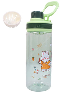 Toyshine Easy Carry Tritan Kids Water Bottle With Stainer, Spill Proof, BPA Free Water Bottle for Kids School - Featuring Soft Easy Grip - Children's Drinkware - 550 ML - GREEN