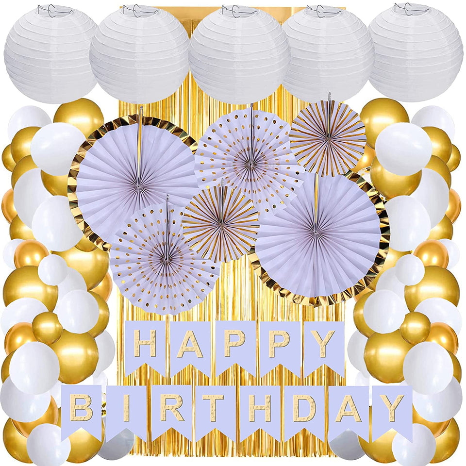 Toyshine 116pc Golden Balloons Mega Party Decoration Combo Set