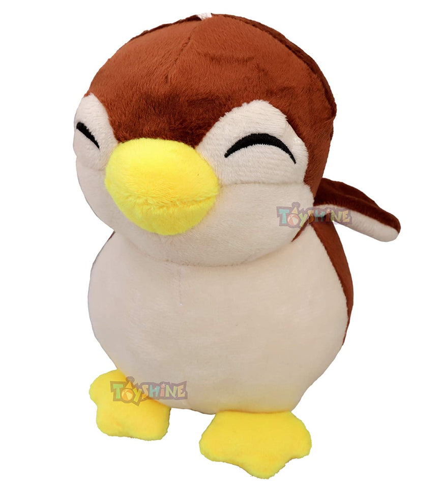 Toyshine Soft Toy for Kids Boy Girl Baby | Soft Feather Cotton Fabric, Happy Penguin, Brown, 18 Cms (TS-2022)