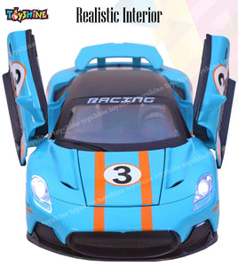 Toyshine 1:22 Sports Car Die Cast Scale Model Dsiplay Car  - Blue