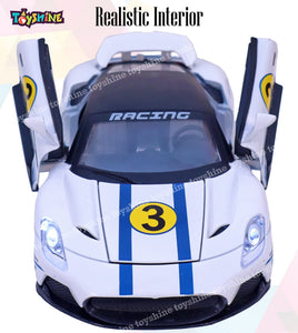 Toyshine 1:22 Sports Metal Car Diecast Scale Model Display Car - White
