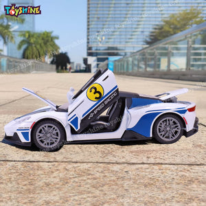 Toyshine 1:22 Sports Metal Car Diecast Scale Model Display Car - White