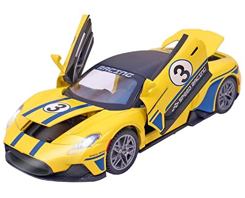Toyshine 1:22 Sports Car Die Cast Scale Model Display- Yellow