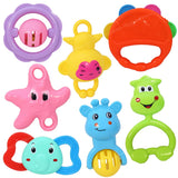 Toyshine Pack of 7 Rattle Set with Teathers for New Born Babies, Toy for Babies, Non-Toxic