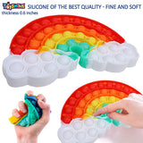 Toyshine Pack of 3 - Rainbow Stawberry and Ice Cream Fidget Popping Sounds Toy, BPA Free Silicone, Push Bubbles Toy for Autism Stress Reliever, Sensory Toy Pop It Toy (TS-2022)