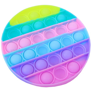 Toyshine Pack of 1 - Round Circle, Fidget Popping Sounds Toy, BPA Free Silicone, Push Bubbles Toy for Autism Stress Reliever, Sensory Toy - Light Color Pop It Toy (TS-2022)