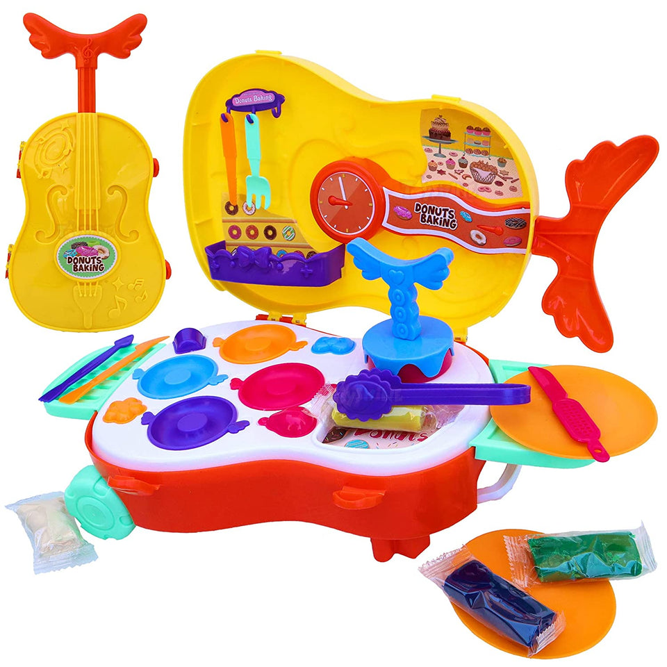 Toyshine Violin Shaped Fast Food Donuts Baking Party Play Fast Food Set, Pretend Play Food Toy