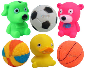 Toyshine Premium Quality Squeezy Animals and Balls 6 PCS for Infants to Enjoy Their Playtime - Made in India (TS-2022)