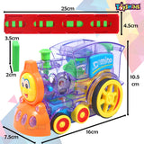 Toyshine 40 Pcs Domino Train Toy Set, Domino Rally Train Model with Lights and Sounds Construction and Stacking Toys - B