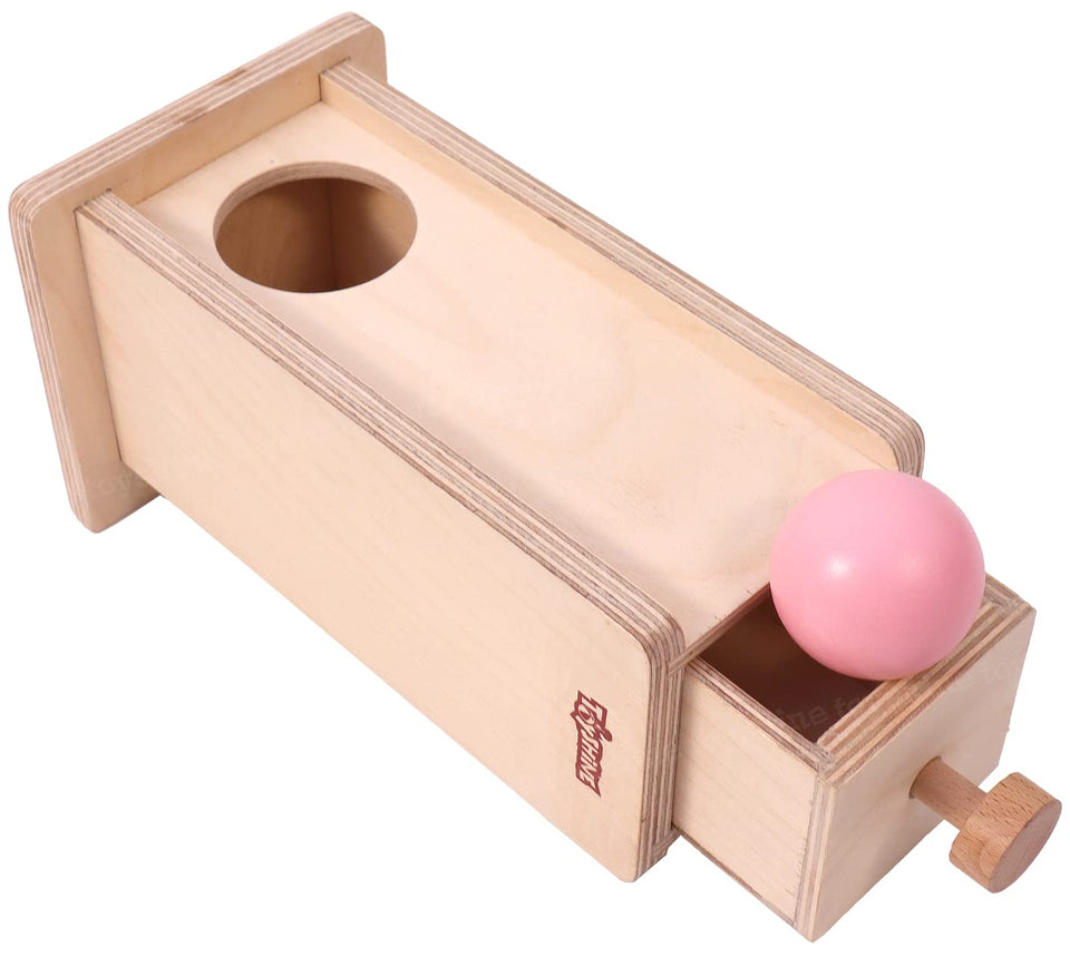 Toyshine Wooden Montessori Materials Object Permanence Box for Toddlers (Object Permanence Box w/ Drawer)