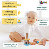 Toyshine 2pc Set Wooden Baby Toy Wooden Rattles Teether Toys Wood Ring Montessori Toys