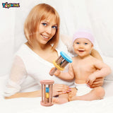 Toyshine 2pc Set Wooden Baby Toy Wooden Rattles Teether Toys Wood Ring Montessori Toys