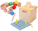 Toyshine Pack of 2 Montessori Matchstick Box and Wooden Lacing Beads for Toddlers , Kids Threading Toys
