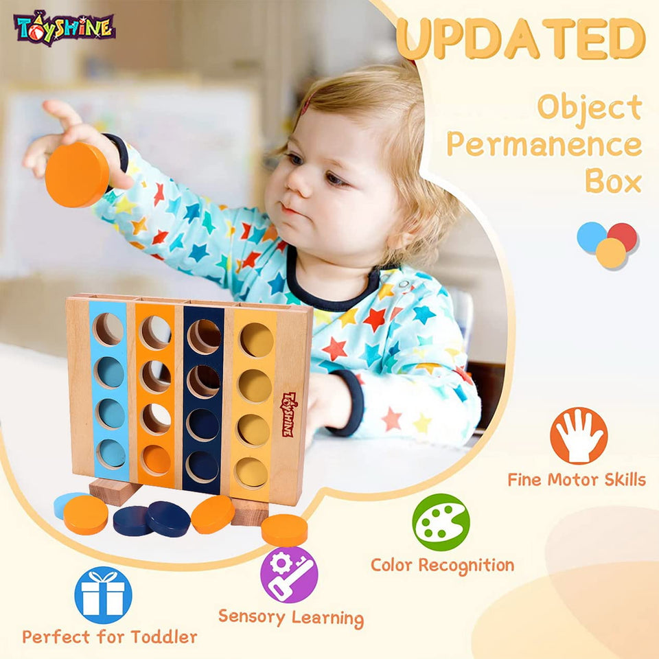Toyshine Wooden Color Sorting Circle Matching Toys, Montessori Preschool Educational Learning Wooden Toys for 1 2 3 Years Old