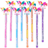Toyshine Pack of 8 Flying Unicorn Colorful Pencils for Girls with Rubber Tops, Multi-color, Party Favor, Birthday Return Gifts