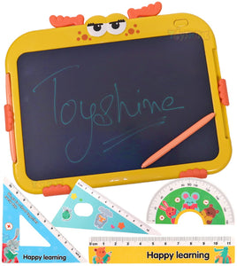 Toyshine 10.5 Inch LCD Writing Tablet Portable EWriter Electronic Handwriting Drawing Board Graphics Tablet Portable Doodle Drawing Pad with Stylus Pen for Kids Early Education Gift- Yellow