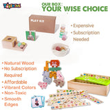 Toyshine Pack of 2 Wooden Monstessori Box | Classification Box and Animal Stacking | Gift Present for 2-5 Years Boy Girl Toddler Toy
