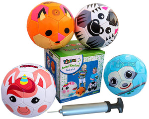 Toyshine Edu-Sports 4 in 1 Kids Football Soccer Educational Toy Ball, Size 3, 4-8 Years Kids Toy Gift Sports - Fox, Unicorn, Sloth and Zebra (TS-2022)