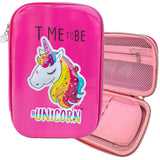Toyshine Pink Unicorn Hardtop Pencil Case with Compartments - Kids Large Capacity School Supply Organizer Students Stationery Box - Girls Boys Pen Pouch - New (TS-2022)