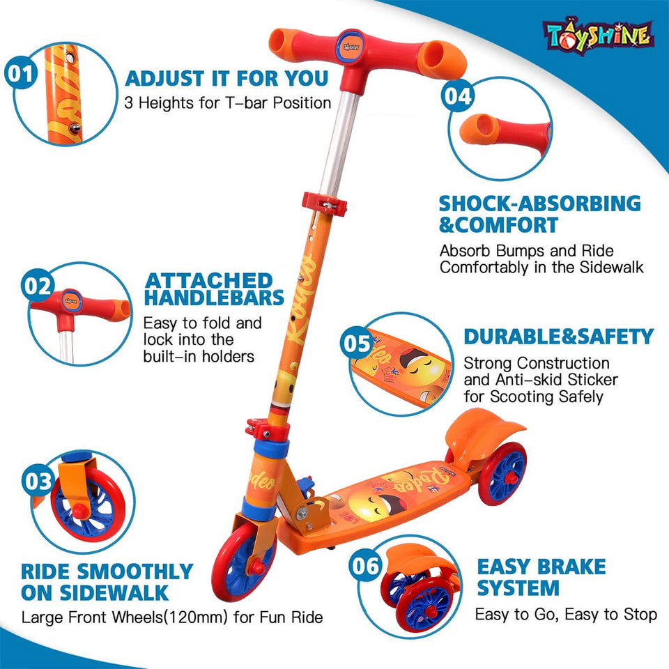 Toyshine Rodeo Runner Scooter for Kids with Anti Slip ABS Orange