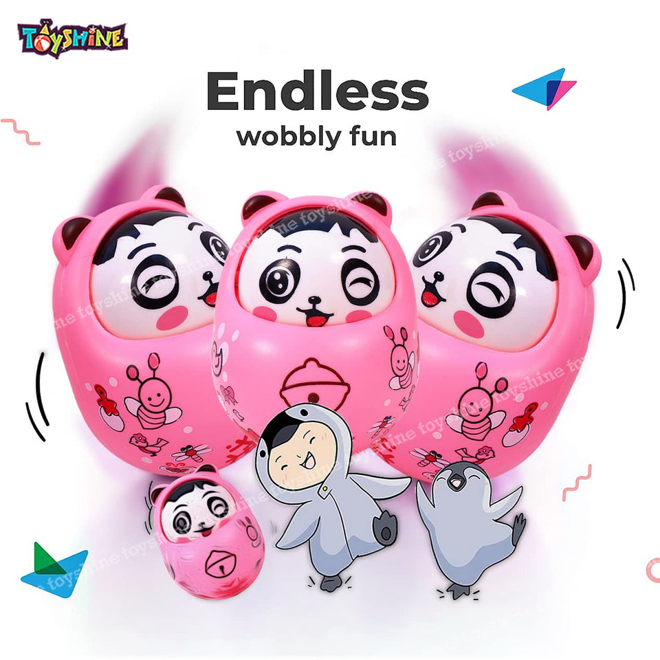Toyshine Push and Shake Wobbling Bell Sounds Roly Poly Tumbler Doll (Pink)