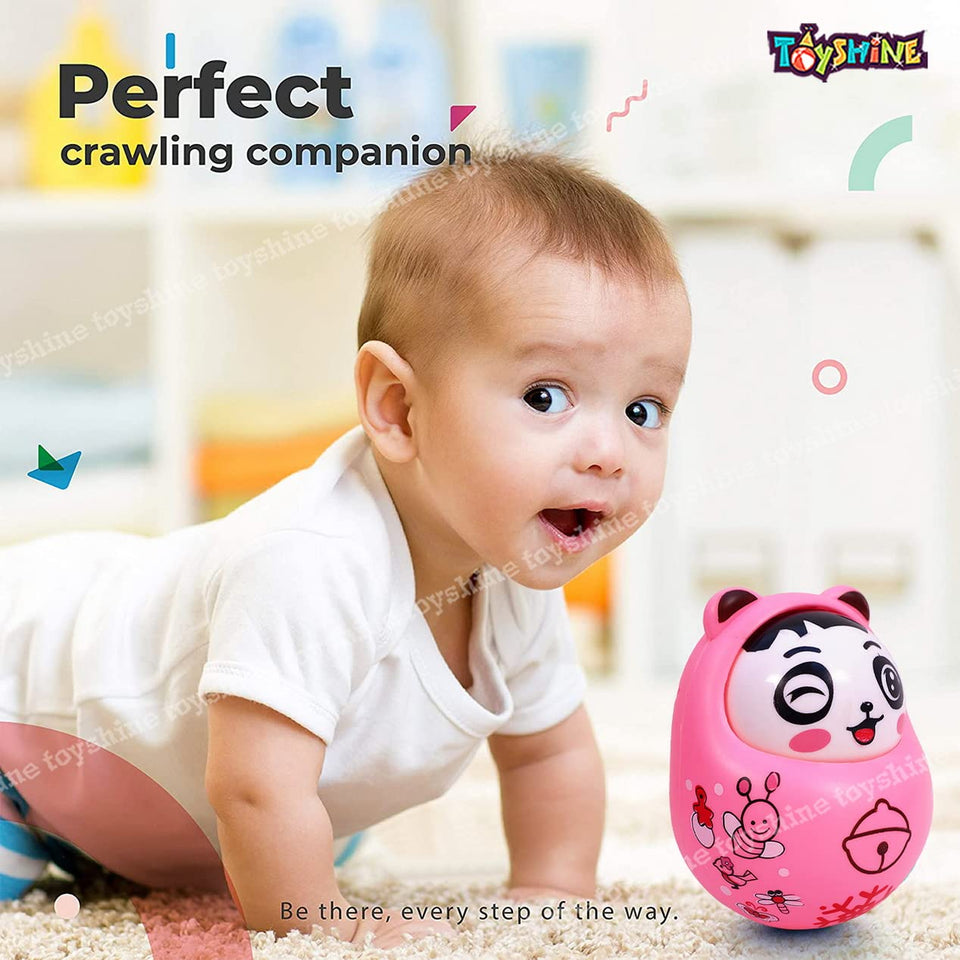 Toyshine Push and Shake Wobbling Bell Sounds Roly Poly Tumbler Doll (Pink)