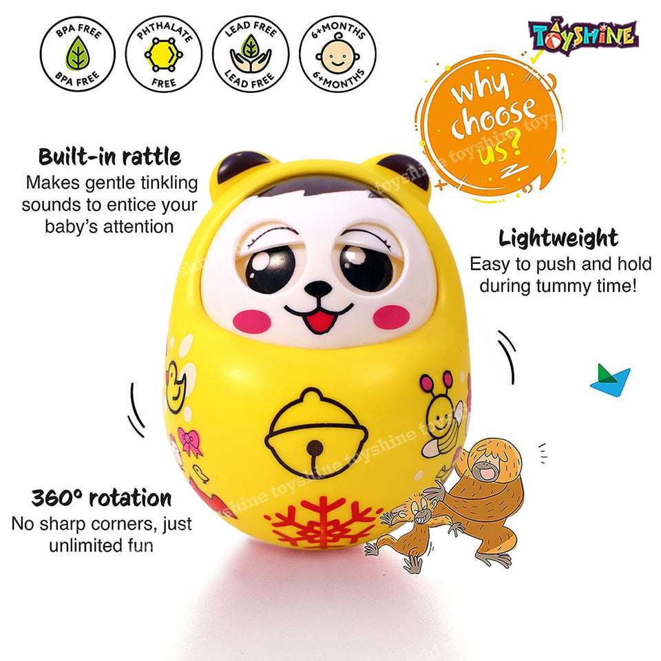 Toyshine Push and Shake Wobbling Bell Sounds Roly Poly Tumbler Doll (Yellow)