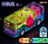 Toyshine Transparent Bus Concept Musical and 3D Lights Kids Transparent Car, Toy for 2-5 Year Kids Baby Toy