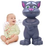 Toyshine Mimicing Repeat What You Say Talking Cat with Stories and Songs, Touch Functions and Music, Funny Toy for Kids Birthday Girls Boys Kids Toddler 2 3 4 5 Year Old- Grey