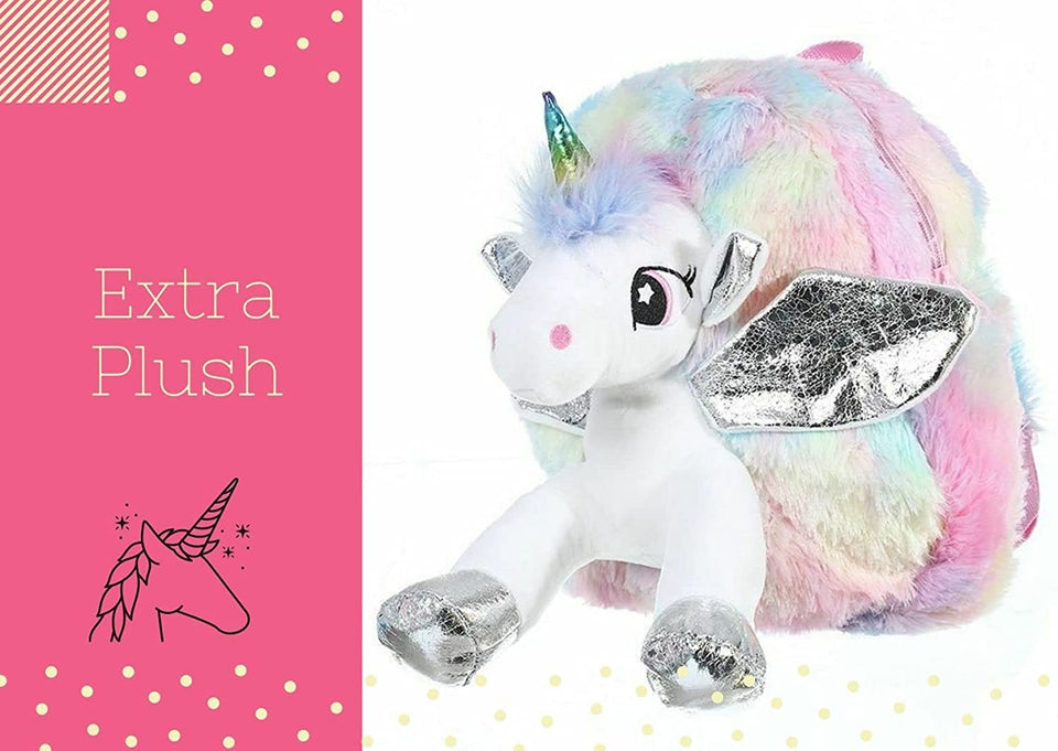 Casual Plush Unicorn Backpack Cartoon Animal School Bag | SHEIN