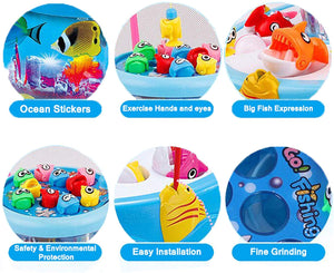 Toyshine Fish Catching Game Big with 26 Fishes and 4 Pods, Includes Music and Lights (Multicolor)