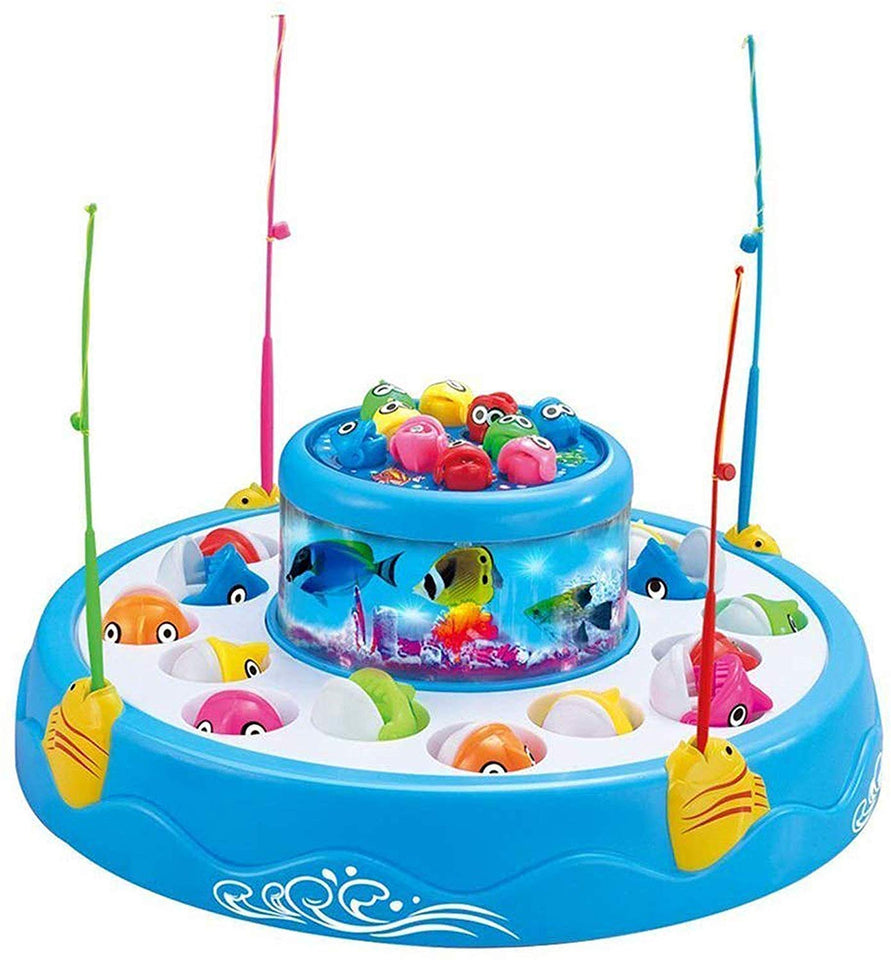 Toyshine Fish Catching Game Big with 26 Fishes and 4 Pods, Includes Music and Lights (Multicolor)