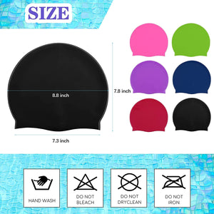 Spanker Unisex Adult Silicone Swim Cap Non-Slip Swimming Cap for Long and Short Hair (Pack of 6), Color May Vary Model- B SSTP (TS-2022)