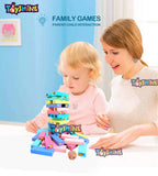 Toyshine 51 Pcs Printed Educational Wooden Stacking Tumling Tower Blocks Toys, Building Blocks for Kids