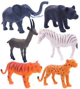 Toyshine Safari Animal Toys Figures, 6 PCS Realistic Wild Jungle Animals Figurines Zoo Animal Playset | Learning Toys for Kids Toddlers Boys Girls- Small (F)