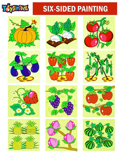 Toyshine 6 in 1 Wooden Block Puzzle Vegtable and Fruits for 2 3 4+ Years Boy Girl Educational Montessori Toys Jigsaw Puzzle (Pack of 2) - Model 3 (TS-2022)