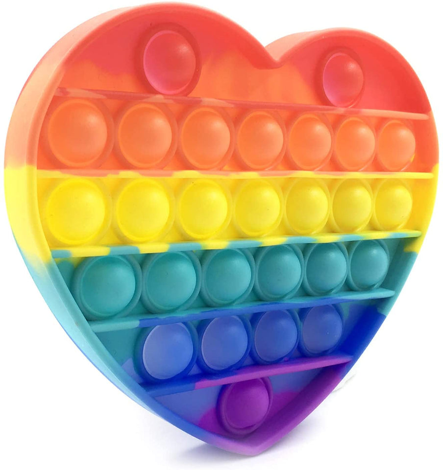 Toyshine Pack of 1- Heart- Fidget Popping Sounds Toy, BPA Free Silicone, Push Bubbles Toy for Autism Stress Reliever, Sensory Toy Pop It Toy (TS-2022)